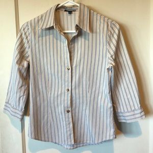 Burberry London 3/4 Sleeve Button Down Shirt